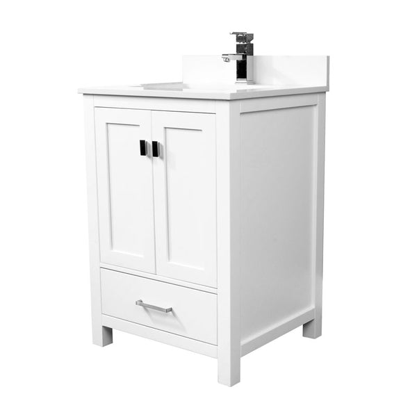 24" Elle, Silk White Bathroom Vanity ML1824-SW