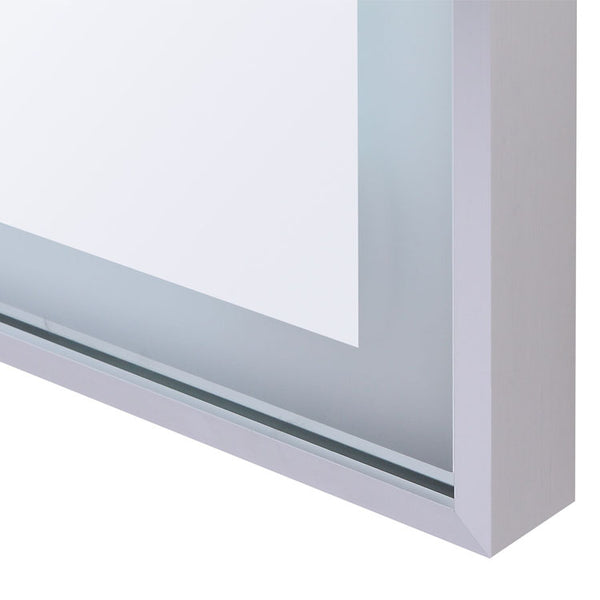 36" Vivid, LED Bathroom Rectangular Mirror - Brushed Aluminum Frame