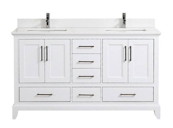 60" Adele, Silk White Double Sink Bathroom Vanity AD2560D-SW