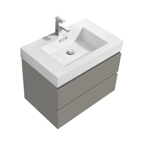 36" Damian, Chelsea Grey Wall Mount Vanity with Reinforced Composite Acrylic Top DM36-CG