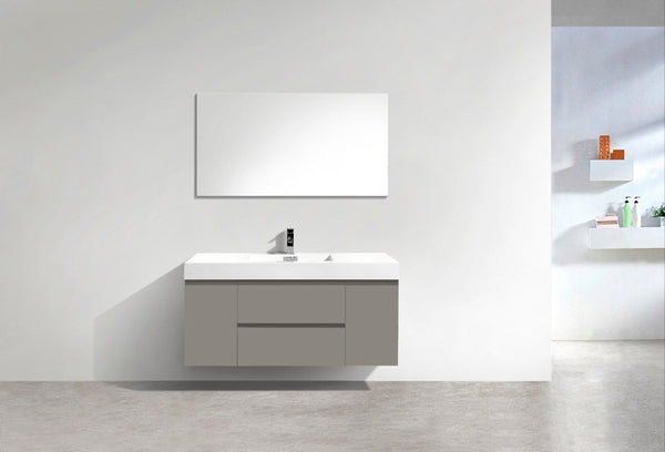 48" Damian, Chelsea Grey Wall Mount Vanity with Reinforced Composite Acrylic Top DM48-CG