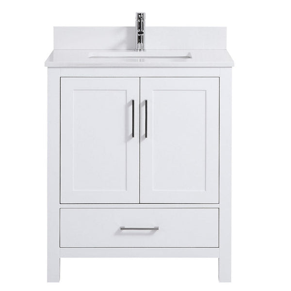 30" Elle, Silk White Bathroom Vanity ML1830-SW