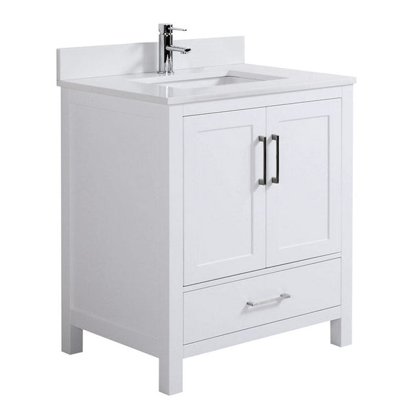 30" Elle, Silk White Bathroom Vanity ML1830-SW