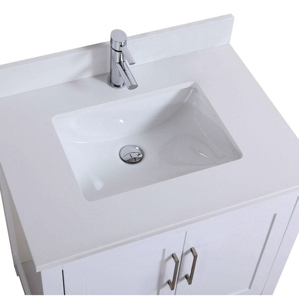 30" Elle, Silk White Bathroom Vanity ML1830-SW