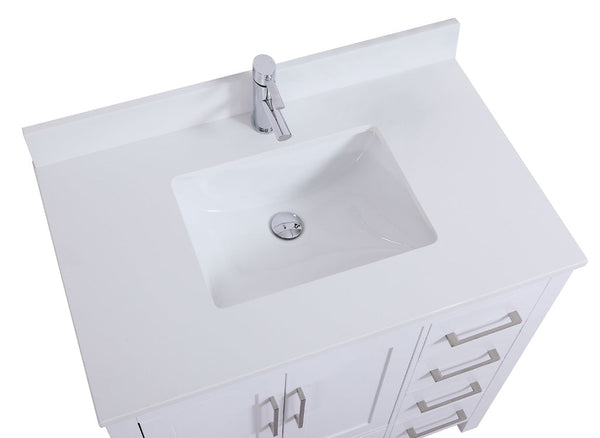 36" Elle, Silk White Bathroom Vanity ML1836-SW