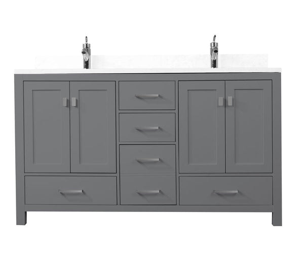 60" Elle, Dusk Grey Double Sink Bathroom Vanity ML1860D-DG