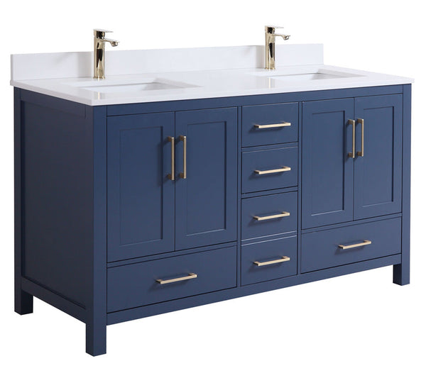 60" Elle, Moody Blue Double Sink Bathroom Vanity ML1860D-MB