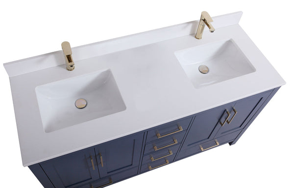 60" Elle, Moody Blue Double Sink Bathroom Vanity ML1860D-MB