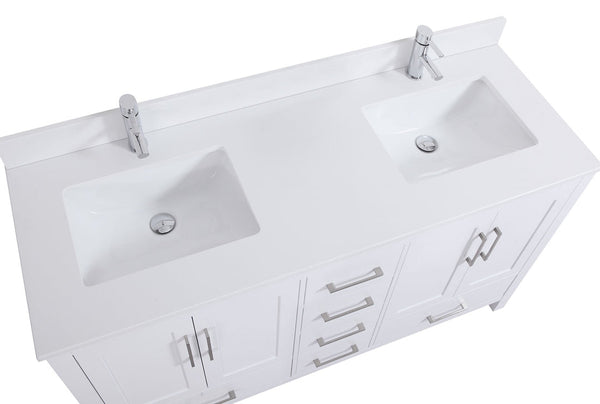 72" Elle, Silk White Double Sink Bathroom Vanity ML1872D-SW