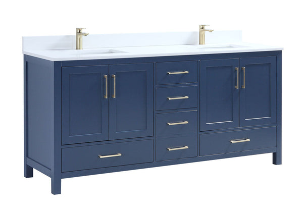 72" Elle, Moody Blue Double Sink Bathroom Vanity ML1872D-MB